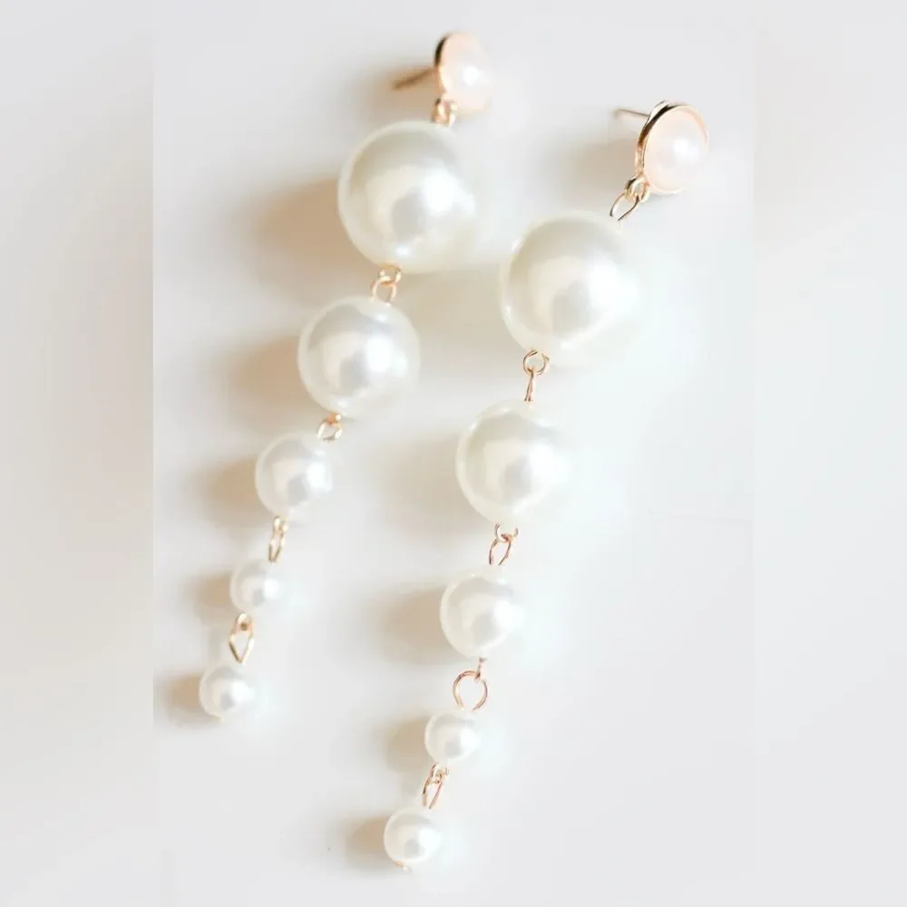 bohemian pearl drop earrings A303